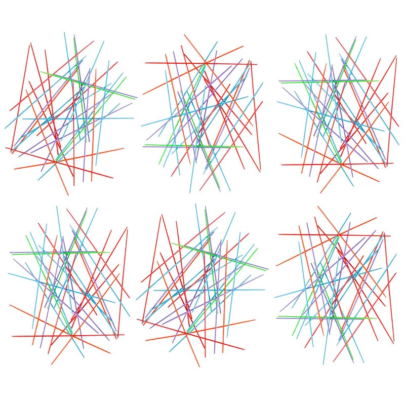 Gamie Plastic Pick-Up Sticks - Pack of 12 Sets (372 Sticks Total), Each Set with 31 Sticks & Instructions, Classic Pickup Sticks Game for Kids, Party Favors & Carnival Prizes - Image 1